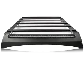 Cali Raised LED Crew Max Economy Roof Rack 42 Inches Single Row Amber Light Bar LED Light Bar Amber Tall Toyota Tundra 2014-2024