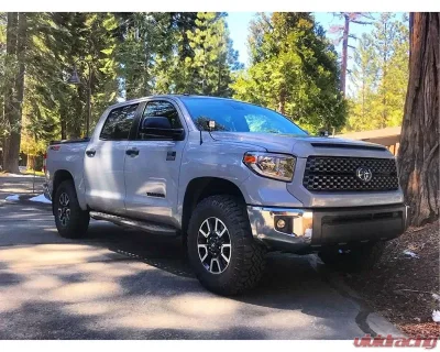 Cali Raised LED 3.5 inch Round Cannon Pod & Low Profile Ditch Light Brackets Kit w/ Tall Blue Backlight Ditch Lights Switch Toyota Tundra 2014-2021 - CR2902