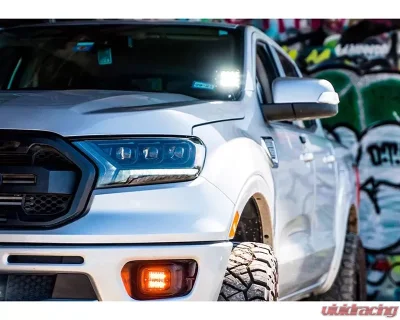 Cali Raised LED 3.5 inch Round Cannon Pods & Ditch Mounts w/ Wiring Harness Ford Ranger 2019+ - CR2921