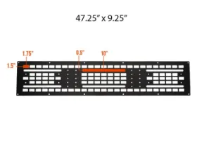 Cali Raised LED  Roof Rack Mounted MOLLE Gear Panel