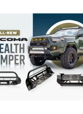 Cali Raised LED Stealth Bumper 32 Inch LED Bar Spot Beam Bumper Light Bar-Blue-Tall No 2nd LED Bar No Winch No D-Ring Toyota Tacoma 2016-2024                                     - CR3161 - Image 3