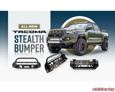 Cali Raised LED Stealth Bumper 32 Inch LED Bar Spot Beam Bumper Light Bar-Blue-Tall No 2nd LED Bar No Winch No D-Ring Toyota Tacoma 2016-2024 - CR3161