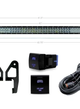 Cali Raised LED Premium Roof Rack Front Light Bar Kit - 42 Inch White Dual Row COMBO Beam w/ Square OEM Switch                                     - CR4108 - Image 2