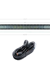 Cali Raised LED Premium Roof Rack Front Light Bar Kit - 42 Inch White Dual Row COMBO Beam w/ Square OEM Switch                                     - CR4108 - Image 2