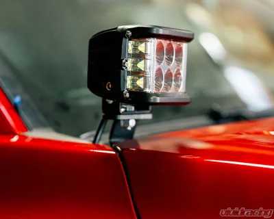 Cali Raised LED Low Profile Ditch Light Brackets Kit | (2) 3x2 18W Amber LED PODS | No Switch Toyota Tacoma 2024+ - CR4045