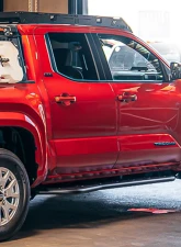 Cali Raised LED Step Edition Rock Slider Double Cab | Long Bed w/ Kick Out | Yes (Powder Coat) | Raw Steel Toyota Tacoma 2024+                                     - CR4093 - Image 11