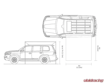 Ironman 4x4 Instant Awning With Brackets and LED 2.5m (L) x 2.5m (Out) - IAWNING2.5MN