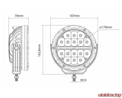 Ironman 4x4 7" Meteor Driving Light With Daytime Running Light - ILED7M