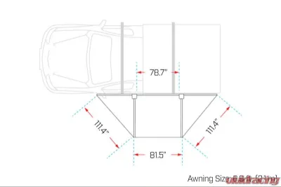 Ironman 4x4 DeltaWing 180 Awning 6.9ft Universal - IAWN180023K