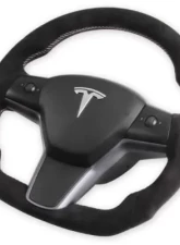 REKUDO Alcantara Wrap Steering Wheel Tesla Model 3 | Model Y 2017-2021                                     - RK950-02 - Image 4