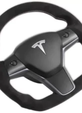 REKUDO Alcantara Wrap Steering Wheel Tesla Model 3 | Model Y 2017-2021                                     - RK950-02 - Image 5