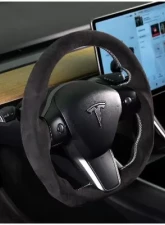 REKUDO Alcantara Wrap Steering Wheel Tesla Model 3 | Model Y 2017-2021                                     - RK950-02 - Image 6