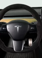 REKUDO Alcantara Wrap Steering Wheel Tesla Model 3 | Model Y 2017-2021                                     - RK950-02 - Image 9