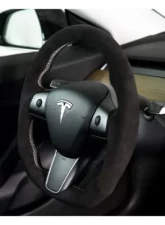 REKUDO Alcantara Wrap Steering Wheel Tesla Model 3 | Model Y 2017-2021                                     - RK950-02 - Image 8