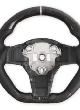 REKUDO Carbon Fiber w/ Leather Grips Steering Wheel Tesla Model 3 | Model Y 2017-2021                                     - RK950-01 - Image 5