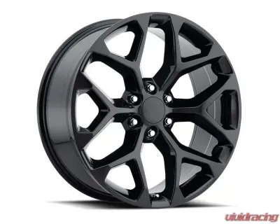 Factory Reproductions FR 59 - Chevrolet Truck Snowflake Replica Wheels 22x9 6x5.5 24mm Gloss Black - 59290246502