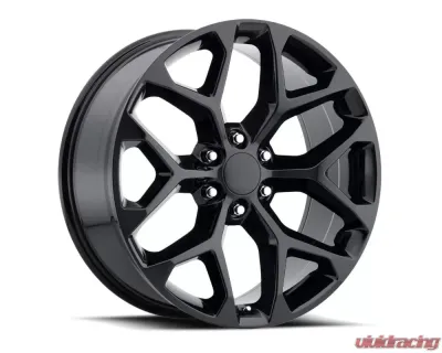 Factory Reproductions FR 59 Wheels 24x10 6x5.5 +24 HB 78.1 Gloss Black w/ Cap Chevrolet Snowflake 2014 - 59410246502