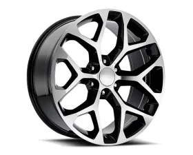Factory Reproductions FR 59 Wheels 24x10 6x5.5 +24 HB 78.1 Black Machine Face w/ Cap Chevrolet Snowflake 2014