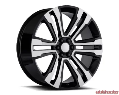 Factory Reproductions FR 72 Wheels 24x10 6x5.5 +30 HB 78.1 Black Machine Face w/ Cap GMC Denali 2017 - 72410306507