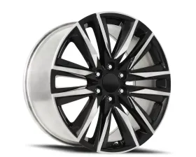 Factory Reproductions FR 90 Wheels 22x9 6x5.5 +28 HB 78.1 Gloss Black/Polished Accents w/ Cap Cadillac Escalade Sport 2022