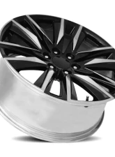 Factory Reproductions FR 90 Wheels 22x9 6x5.5 +28 HB 78.1 Gloss Black/Polished Accents w/ Cap Cadillac Escalade Sport 2022                                     - 90290286519 - Image 2