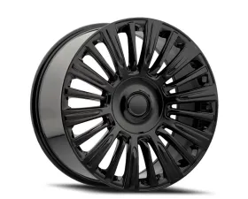 Factory Reproductions FR 91 Wheels 22x9 6x5.5 +28 HB 78.1 Gloss Black w/ Cap Cadillac Escalade Platinum 2021