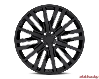 Factory Reproductions FR 97 Wheels 22x9 6x5.5 +28 HB 78.1 GM Split 6 Spoke Gloss Black w/ Cap - 97290286502