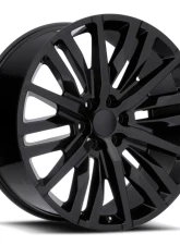 Factory Reproductions FR 97 Wheels 24x10 6x5.5 +31 HB 78.1 GM Split 6 Spoke Gloss Black w/ Cap                                     - 97410316502 - Image 3