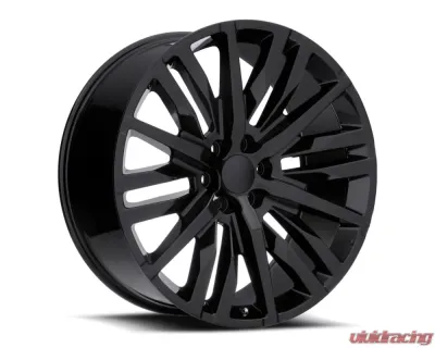 Factory Reproductions FR 97 Wheels 24x10 6x5.5 +31 HB 78.1 GM Split 6 Spoke Gloss Black w/ Cap - 97410316502