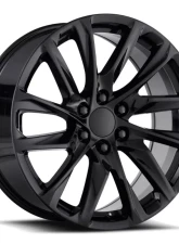 Factory Reproductions FR 98 Wheels 22x9 6x5.5 +28 HB 78.1 12 Spoke Gloss Black w/ Cap Cadillac Escalade                                     - 98290286502 - Image 3