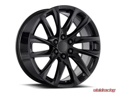 Factory Reproductions FR 98 Wheels 22x9 6x5.5 +28 HB 78.1 12 Spoke Gloss Black w/ Cap Cadillac Escalade - 98290286502