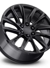 Factory Reproductions FR 98 Wheels 22x9 6x5.5 +28 HB 78.1 12 Spoke Gloss Black w/ Cap Cadillac Escalade                                     - 98290286502 - Image 2