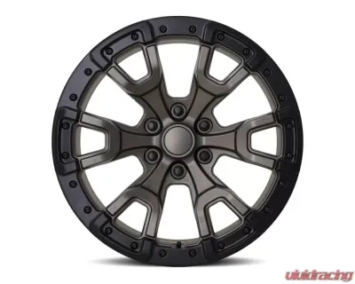 Factory Reproductions FR 99 Wheels 20x9 6x5.5 +20 HB 93.1 Satin Black | Gray Ring w/ Cap Ford Bronco | Raptor - 99090206553