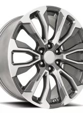 Factory Reproductions FR 203 Wheel 22x9 6x139.7 28mm Grey Machine Face                                     - 203290286510 - Image 3