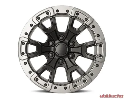 Factory Reproductions FR 99 Wheel 17x9 6x139.7 18mm Satin Black w/ Gray Ring - 99790186553
