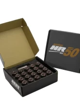 Muteki HR50 M14xP1.5 Titanium Chrome w/ Blue Ring Open End Lug Nut Kit                                     - HR5007TU - Image 2