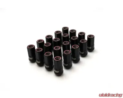 Muteki HR50 M14xP1.5 Black Chrome w/ Blue Ring Open End Lug Nut Kit - HR5007BU