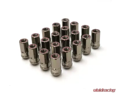 Muteki HR50 M14xP1.5 Titanium Chrome w/ Blue Ring Open End Lug Nut Kit - HR5007TU