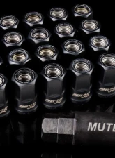 Muteki HR38 12x1.50 Black w/ Black Ring Open End Lug Kit                                     - HR3806BB - Image 2