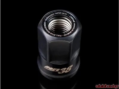 Muteki HR38 12x1.50 Black w/ Black Ring Open End Lug Kit - HR3806BB