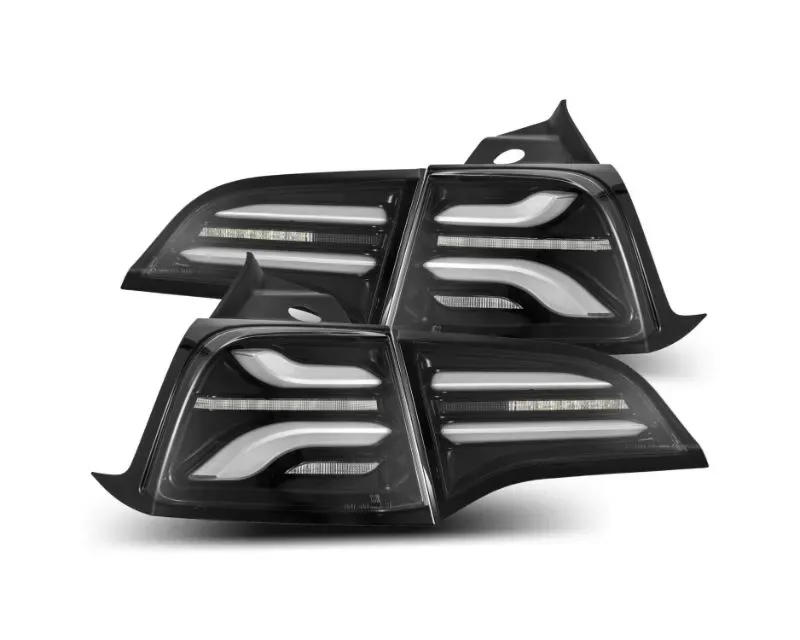 PRO-Series LED Tail Lights Jet Black Tesla Model 3 | Model Y Pro Series 2017+ AlphaRex USA - 601010