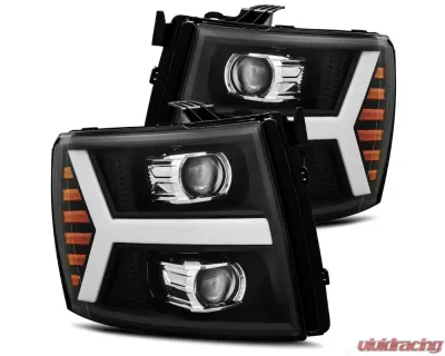 LUXX-Series Projector Headlights Black Chevrolet Silverado 1500 2007-2013 AlphaRex USA - 880221