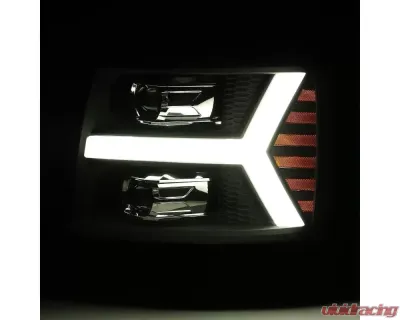 LUXX-Series Projector Headlights Black Chevrolet Silverado 1500 2007-2013 AlphaRex USA - 880221