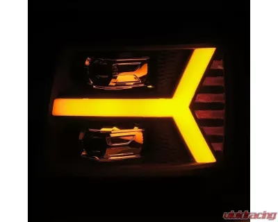 LUXX-Series Projector Headlights Black Chevrolet Silverado 1500 2007-2013 AlphaRex USA - 880221