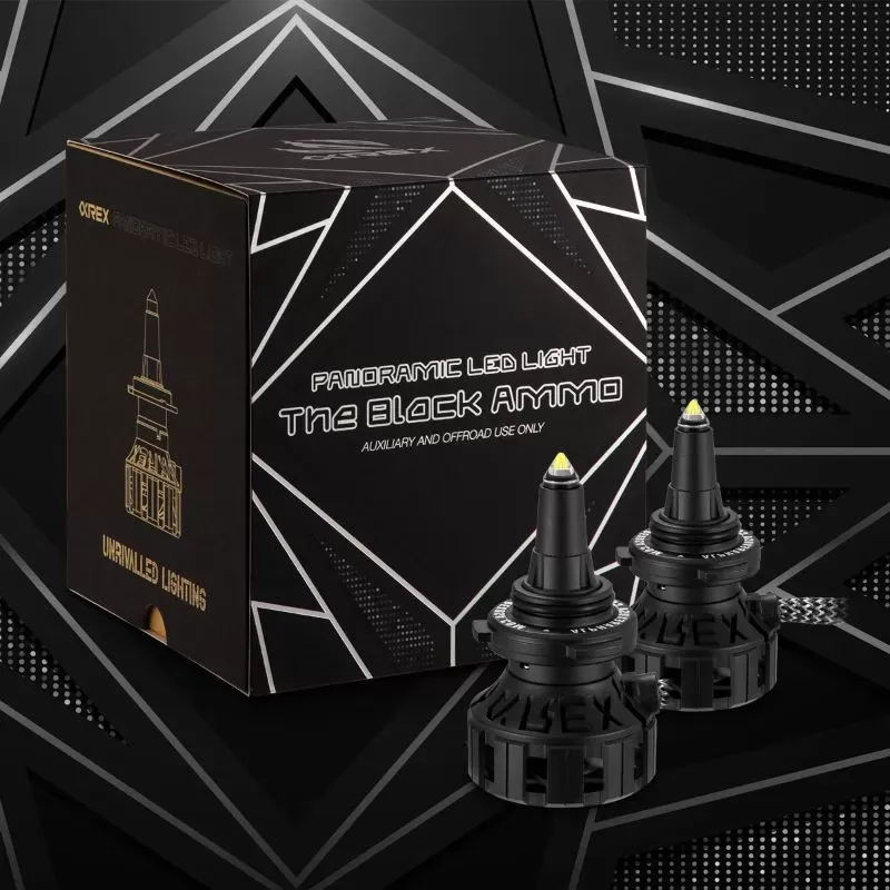 Black Ammo Panoramic LED Light Bulbs - H11 AlphaRex USA - 110011