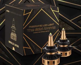 Gold Ammo Panoramic LED Light Bulbs - 9006 AlphaRex USA