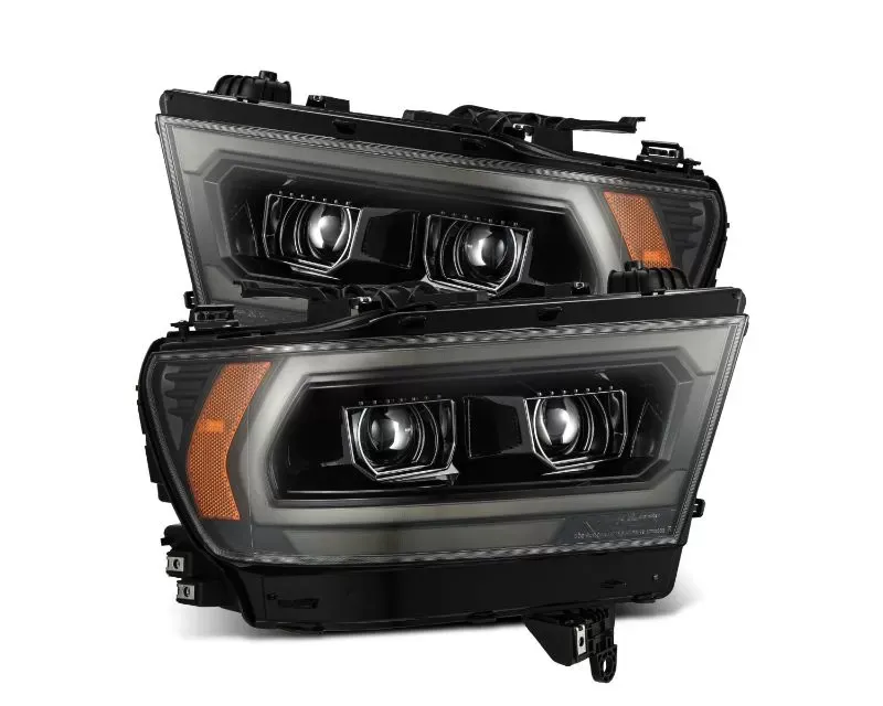 LUXX-Series LED Projector Headlights Alpha-Black with Seq Activation Light |Seq Signal |DRL Ram 1500 2019-2022 AlphaRex USA - 880576