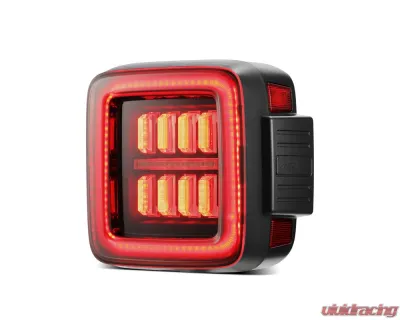 NOVA-Series Prismatic LED Tail Lights Black-Red Jeep Wrangler JL 2018-2023 AlphaRex USA - 602020