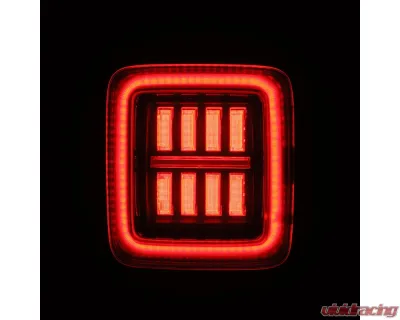 NOVA-Series Prismatic LED Tail Lights Black-Red Jeep Wrangler JL 2018-2023 AlphaRex USA - 602020