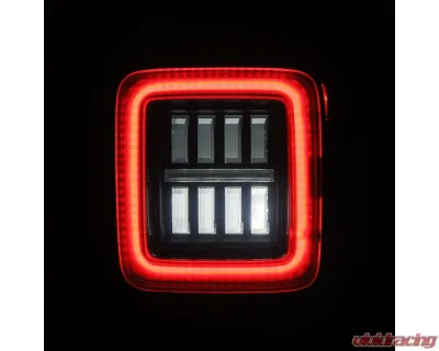 NOVA-Series Prismatic LED Tail Lights Black-Red Jeep Wrangler JL 2018-2023 AlphaRex USA - 602020